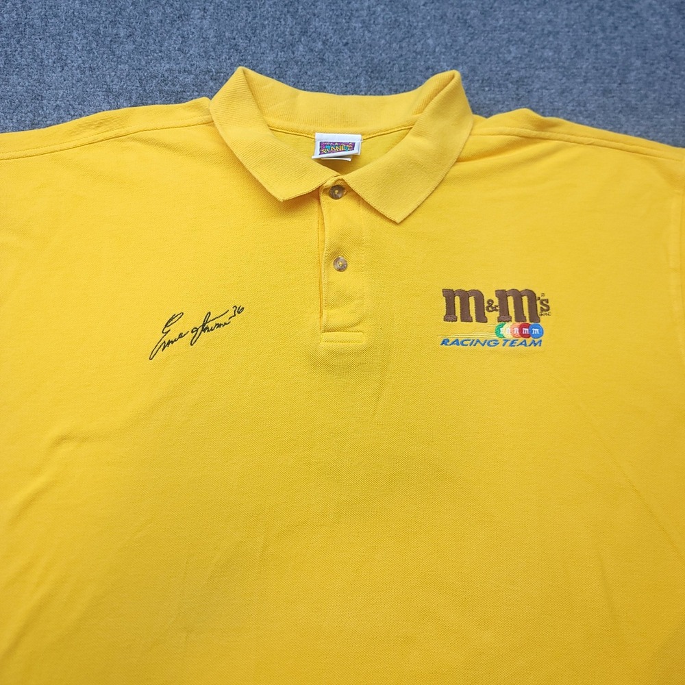 Vintage Planet Mars M&Ms Racing Team Ernie Irvan 36 Yellow Polo Shirt Mens 2X